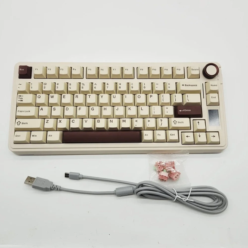 AULA S75 Pro 75% Wireless Mechanical Gaming Keyboard RGB Hot-Swappable Cream